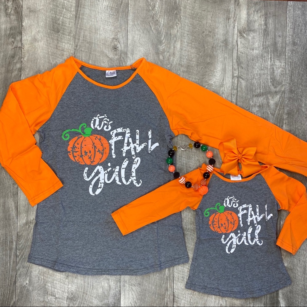 Mom and me “It’s fall y’all” pumpkin shirt